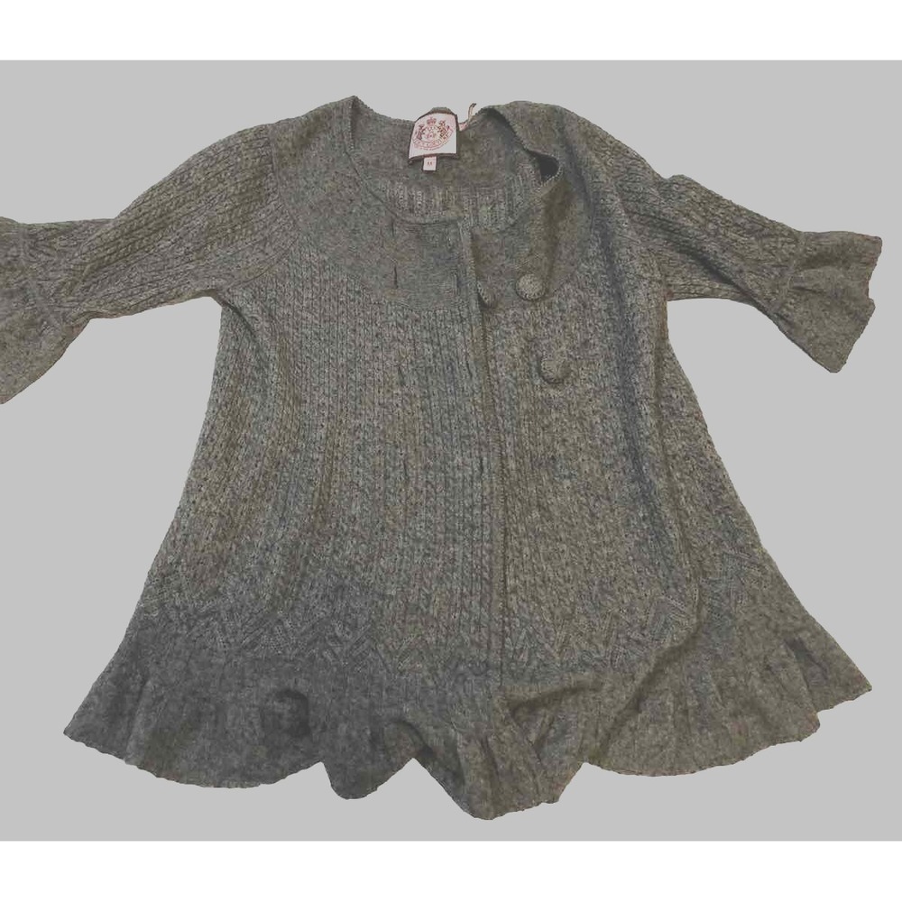 Juicy Couture Women's Miss Medium Wool + Cashmere Cardigan Sweater Gray